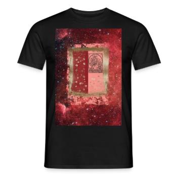 SHIVA Rot Gold Abstrakt - Männer T-Shirt - Schwarz - Vorne - AI Model Male 178 light (178cm)