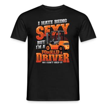 Sexy Gabelstaplerfahrer, Lagerlogistik - Männer T-Shirt - Schwarz - Vorne - AI Model Male 178 light (178cm)
