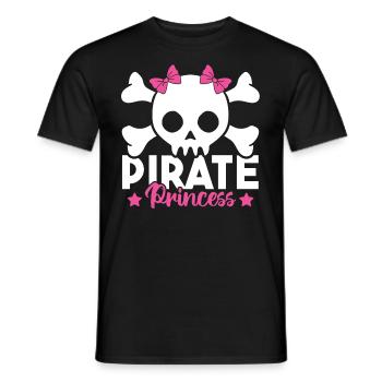 Niedlicher Pirat Prinzessin Rosa Piratenschädel und - Männer T-Shirt - Schwarz - Vorne - AI Model Male 178 light (178cm)