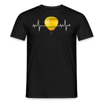 Hot Air Ballooning Balloon Balloonist Heartbeat - Men's T-Shirt - black - Front - AI Model Male 178 light (178cm)