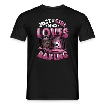 Only a girl who loves baking - Men's T-Shirt - black - Front - AI Model Male 178 light (178cm)
