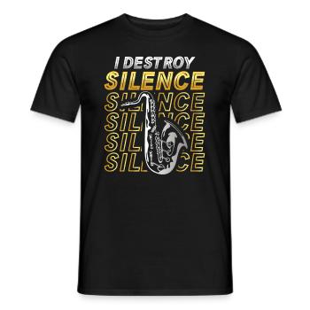 Ich Zerstöre Die Stille, Lustiges Saxophon - Männer T-Shirt - Schwarz - Vorne - AI Model Male 178 light (178cm)