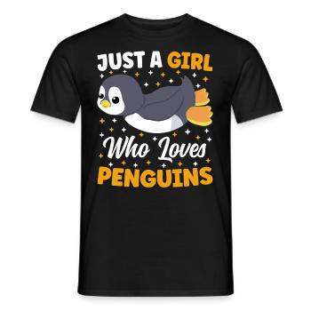 Just A Girl Who Loves Penguins Cute Kawaii - Men's T-Shirt - black - Front - AI Model Male 178 light (178cm)