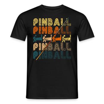 Pub Sports Pinball Machine - Retro Pinball Game - Men's T-Shirt - black - Front - AI Model Male 178 light (178cm)