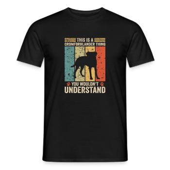 This is a Kromfohrländer thing - Männer T-Shirt - Schwarz - Vorne - AI Model Male 178 light (178cm)