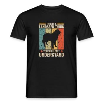 This is a Landseer thing - Männer T-Shirt - Schwarz - Vorne - AI Model Male 178 light (178cm)