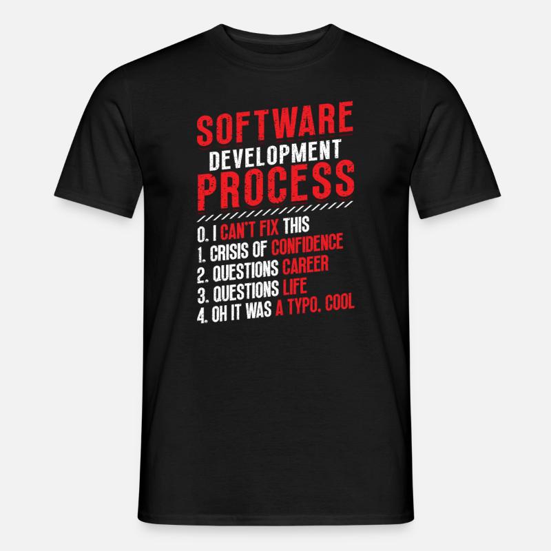 Processo di sviluppo software, programmazione - T-shirt uomo - nero