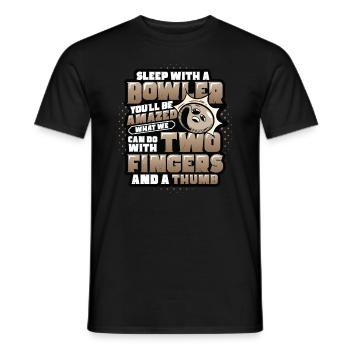 Schlaf Mit Einem Kegler - Lustiges Bowling - Männer T-Shirt - Schwarz - Vorne - AI Model Male 178 light (178cm)