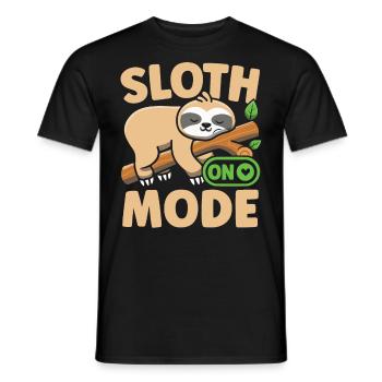 Cute Sloth Mode On Funny Lazy Sloth Sleeping - Men's T-Shirt - black - Front - AI Model Male 178 light (178cm)