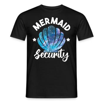 Mermaid Security Seashell Mermaid Squad Anniversaire - T-shirt homme - noir - Devant - AI Model Male 178 light (178cm)