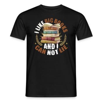 I like big books and I can't lie - Men's T-Shirt - black - Front - AI Model Male 178 light (178cm)