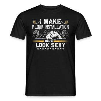 Flooring carpet installers - Men's T-Shirt - black - Front - AI Model Male 178 light (178cm)