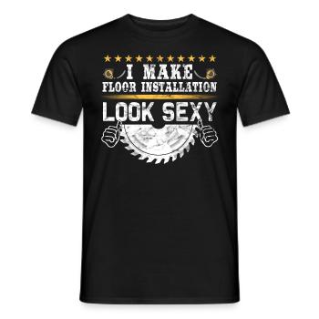 Flooring carpet installers - Men's T-Shirt - black - Front - AI Model Male 178 light (178cm)