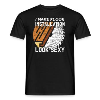 Flooring carpet installers - Men's T-Shirt - black - Front - AI Model Male 178 light (178cm)