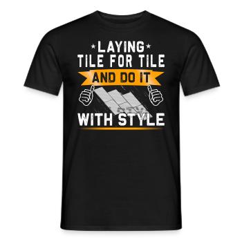 Flooring carpet installers - Men's T-Shirt - black - Front - AI Model Male 178 light (178cm)