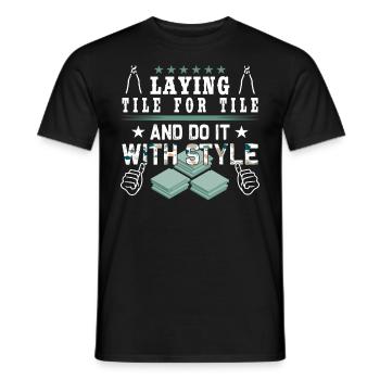 Flooring carpet installers - Men's T-Shirt - black - Front - AI Model Male 178 light (178cm)