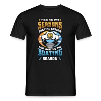 Warten Auf Die Bootssaison, Bootsführer - Männer T-Shirt - Schwarz - Vorne - AI Model Male 178 light (178cm)