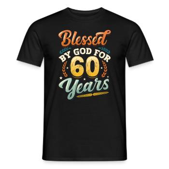Religious by God for 60 years - Men's T-Shirt - black - Front - AI Model Male 178 light (178cm)