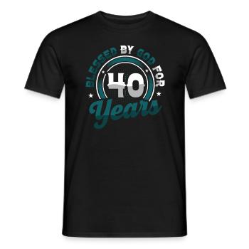 Religious by God for 40 years - Men's T-Shirt - black - Front - AI Model Male 178 light (178cm)