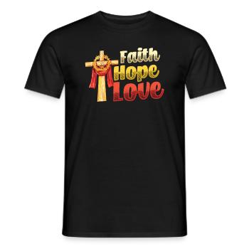 Faith, Hope, Love, Church, Religion - Men's T-Shirt - black - Front - AI Model Male 178 light (178cm)
