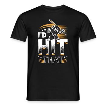 Id Hit That Pool Billiards - Men's T-Shirt - black - Front - AI Model Male 178 light (178cm)