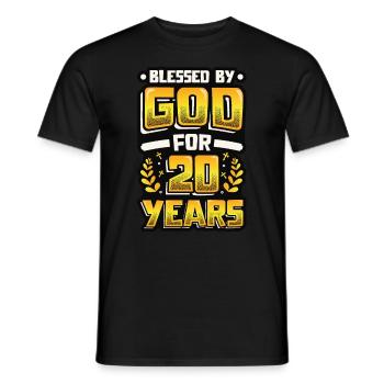 Religious by God for 20 years - Men's T-Shirt - black - Front - AI Model Male 178 light (178cm)