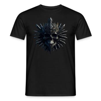 WIKINGER SCHÄDEL I SKULL DESIGN - Männer T-Shirt - Schwarz - Vorne - AI Model Male 178 light (178cm)