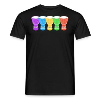 Djembe Player Drummer Music Drum Musician - Men's T-Shirt - black - Front - AI Model Male 178 light (178cm)