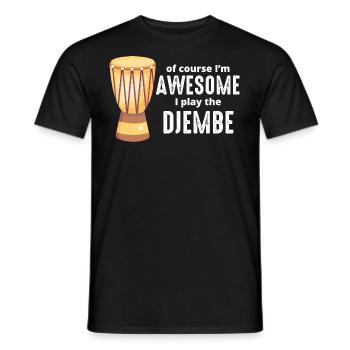 Djembe Player Drummer Music Drum Musician - Men's T-Shirt - black - Front - AI Model Male 178 light (178cm)