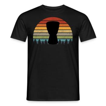 Djembe Player Drummer Music Drum Vintage Retro - Men's T-Shirt - black - Front - AI Model Male 178 light (178cm)