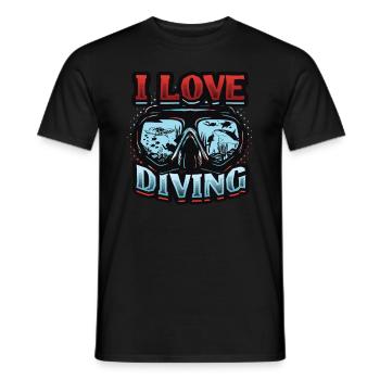 I love diving, scuba diving - Men's T-Shirt - black - Front - AI Model Male 178 light (178cm)