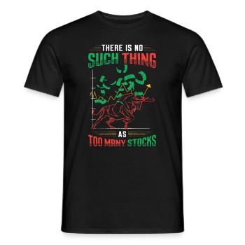 There are not too many stocks, bull-bear stocks - Men's T-Shirt - black - Front - AI Model Male 178 light (178cm)