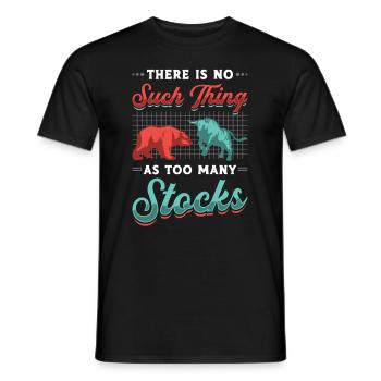 There are not too many stocks, bull-bear stocks - Men's T-Shirt - black - Front - AI Model Male 178 light (178cm)