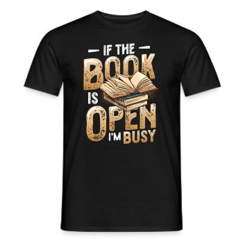 When the book is open, I'm reading - Men's T-Shirt - black - Front - AI Model Male 178 light (178cm)
