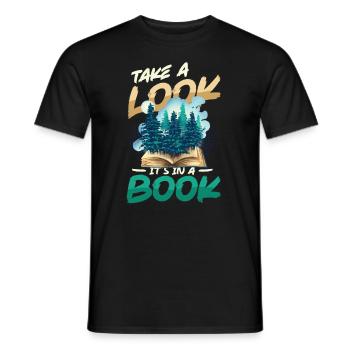 Look what's in a book: Reading Lover - Men's T-Shirt - black - Front - AI Model Male 178 light (178cm)