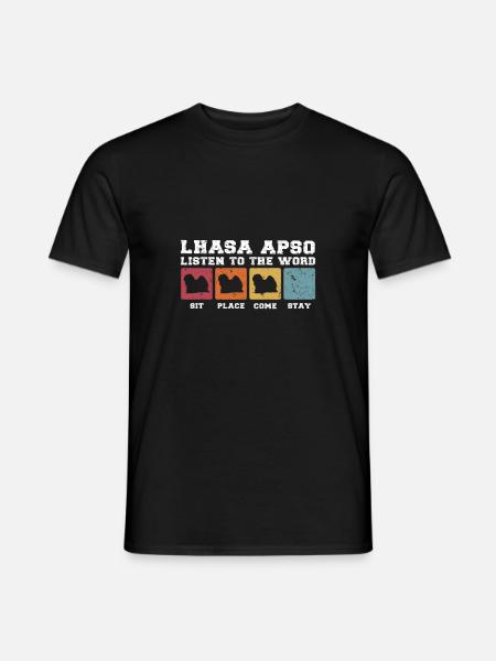Lhasa Apso listen to the word - Männer T-Shirt - Schwarz