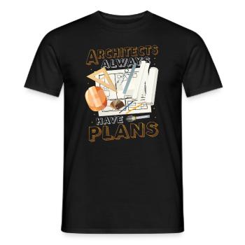 Architects always have plans, architecture - Men's T-Shirt - black - Front - AI Model Male 178 light (178cm)