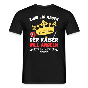 Ruhe ihr Maden der Kaiser will angeln - Männer T-Shirt - Schwarz - Vorne - AI Model Male 178 light (178cm)