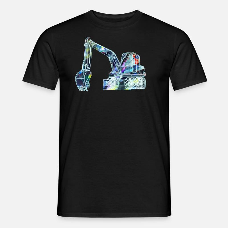 bagger,baggerfahren,baggerfahren,graffiti,bunt - Männer T-Shirt - Schwarz