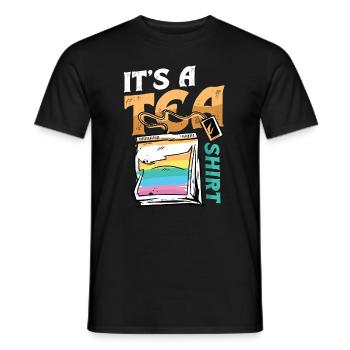 Amateur de thé - c’est une chemise de thé - T-shirt homme - noir - Devant - AI Model Male 178 light (178cm)