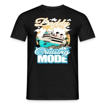 Daddy Cruising Mode Vacation Boat Trip - Men's T-Shirt - black - Front - AI Model Male 178 light (178cm)
