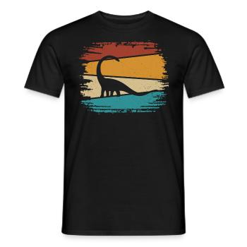 Brachiosaurus Dino Dinosaur - Men's T-Shirt - black - Front - AI Model Male 178 light (178cm)