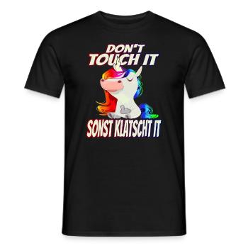 Don't Touch it sonst Klatscht it - Regenbogen - Männer T-Shirt - Schwarz - Vorne - AI Model Male 178 light (178cm)