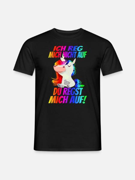 Ich reg mich nicht auf sondern Du! Regenbogen - Männer T-Shirt - Schwarz