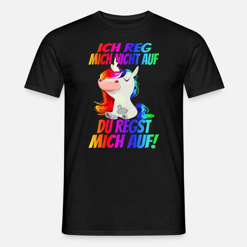 Ich reg mich nicht auf sondern Du! Regenbogen - Männer T-Shirt - Schwarz
