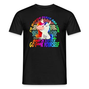 Ich Bin Hauptsächlich Frieden, Liebe - Yoga - Männer T-Shirt - Schwarz - Vorne - AI Model Male 178 light (178cm)