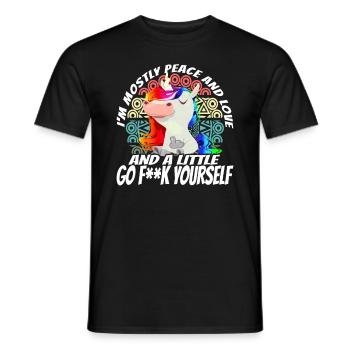 Ich Bin Hauptsächlich Frieden, Liebe - Yoga - Männer T-Shirt - Schwarz - Vorne - AI Model Male 178 light (178cm)