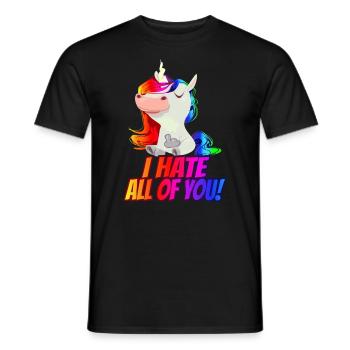 Ich Hasse Euch Alle! - Mittelfinger Regenbogen - Männer T-Shirt - Schwarz - Vorne - AI Model Male 178 light (178cm)
