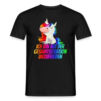 Ich bin mit der Gesamtsituation Unzufrieden - - Männer T-Shirt - Schwarz - Vorne - AI Model Male 178 light (178cm)