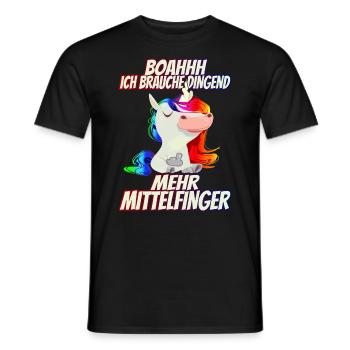 Ich brauche dringend mehr Mittelfinger Regenbogen - Männer T-Shirt - Schwarz - Vorne - AI Model Male 178 light (178cm)